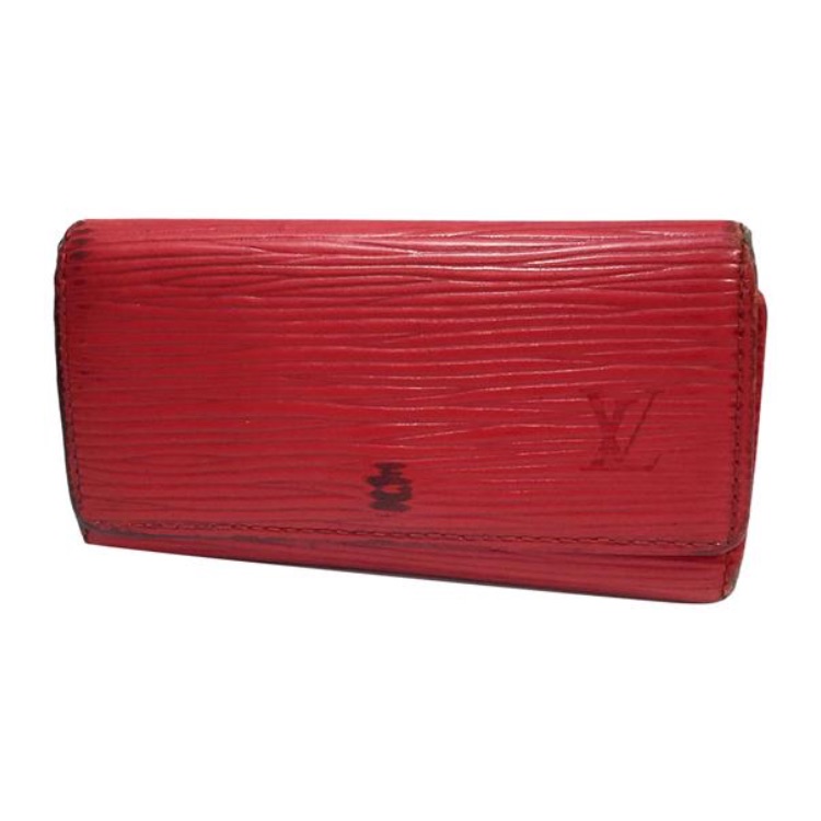 Louis Vuitton Red Epi Leather 4 Key Ring Wallet